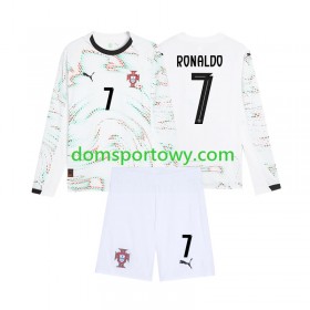 Koszulka Portugalia Cristiano Ronaldo 7 Dziecięcy Wyjazdowe Koszulki Piłkarskie 2025 Długi Rękaw